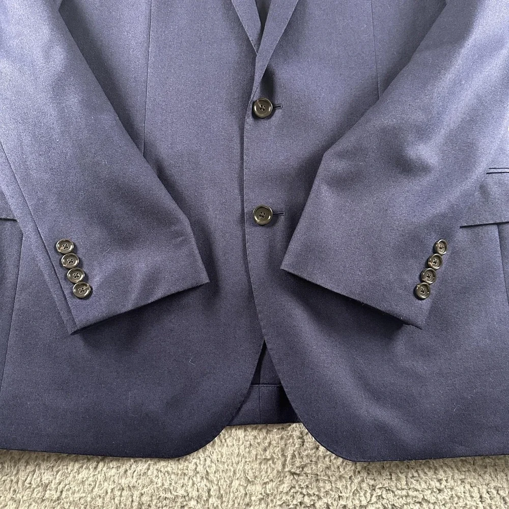 J.Crew Ludlow Suit Jacket Mens 42L Blue Wool‎ Slim Fit Italian Fabric Blazer